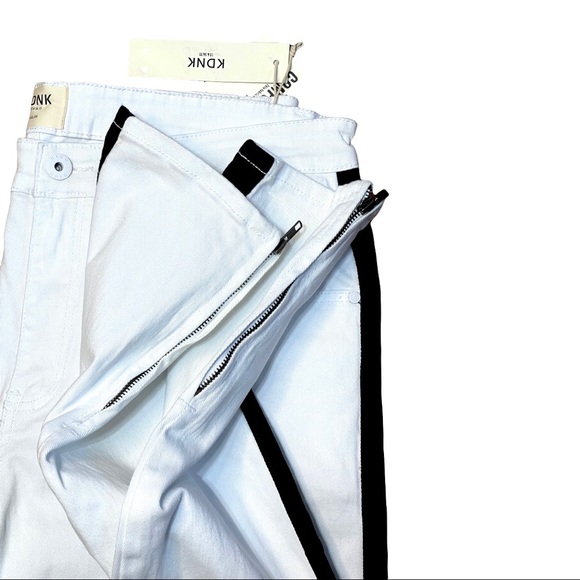 KDNK White Side Stripe Distressed Jeans - Picture 2 of 12
